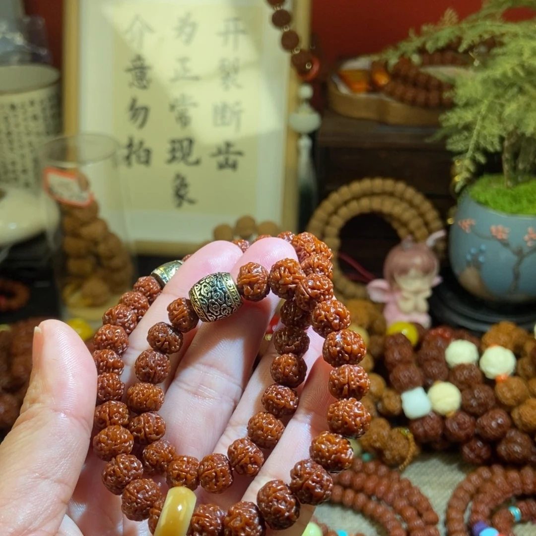 金刚菩提手串95玉化双圈银饰跑环