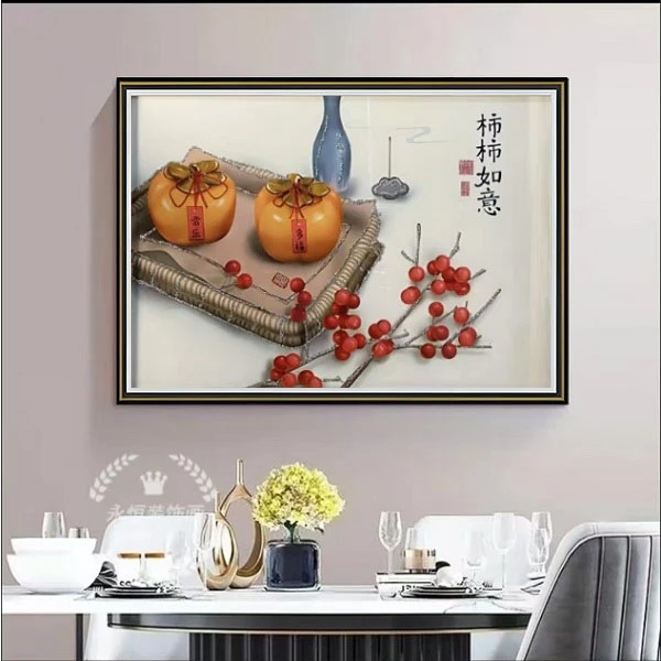 DF163事事如意入户玄关餐厅装饰画走廊过道挂画卧室床头画