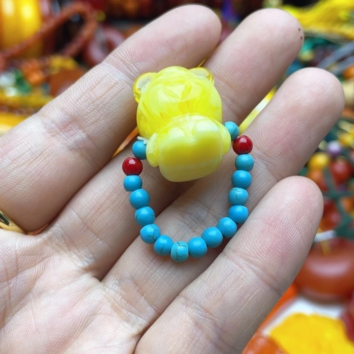 树脂制品54号小熊戒指