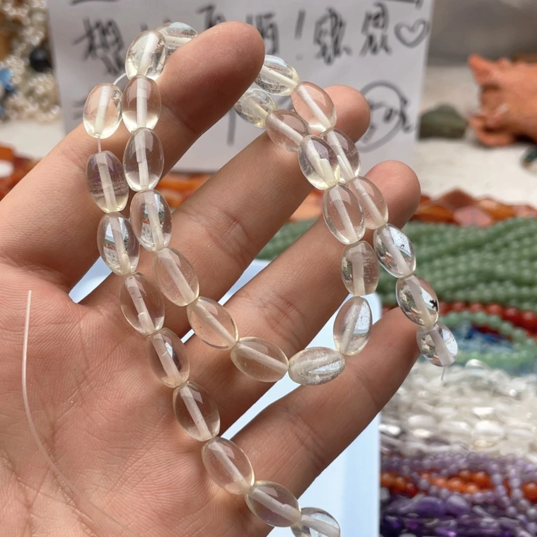 玛瑙/玉髓合金珠宝半成品一条装蛋白石鼓珠7*11mm