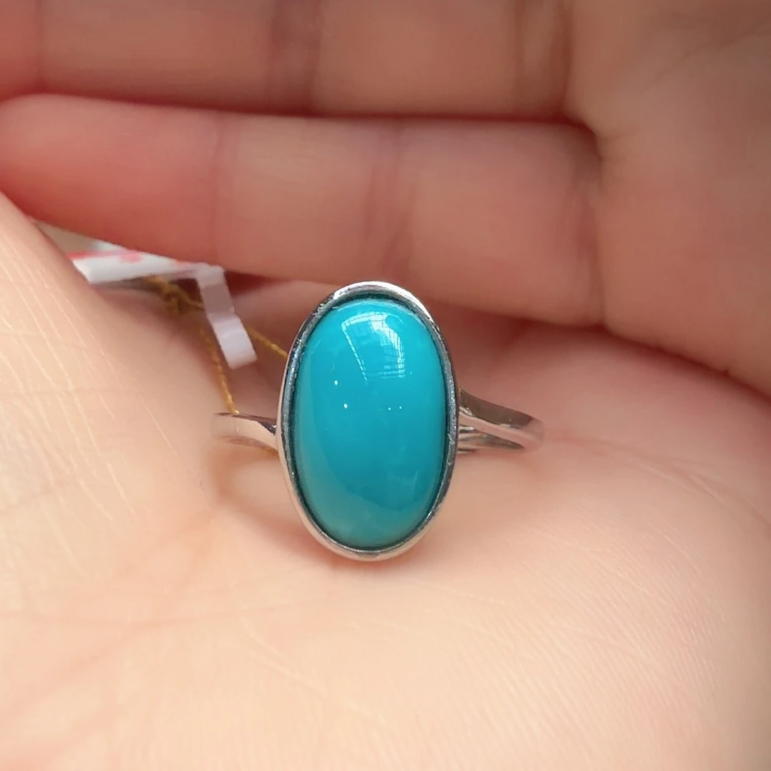 绿松石银S925镶嵌戒指