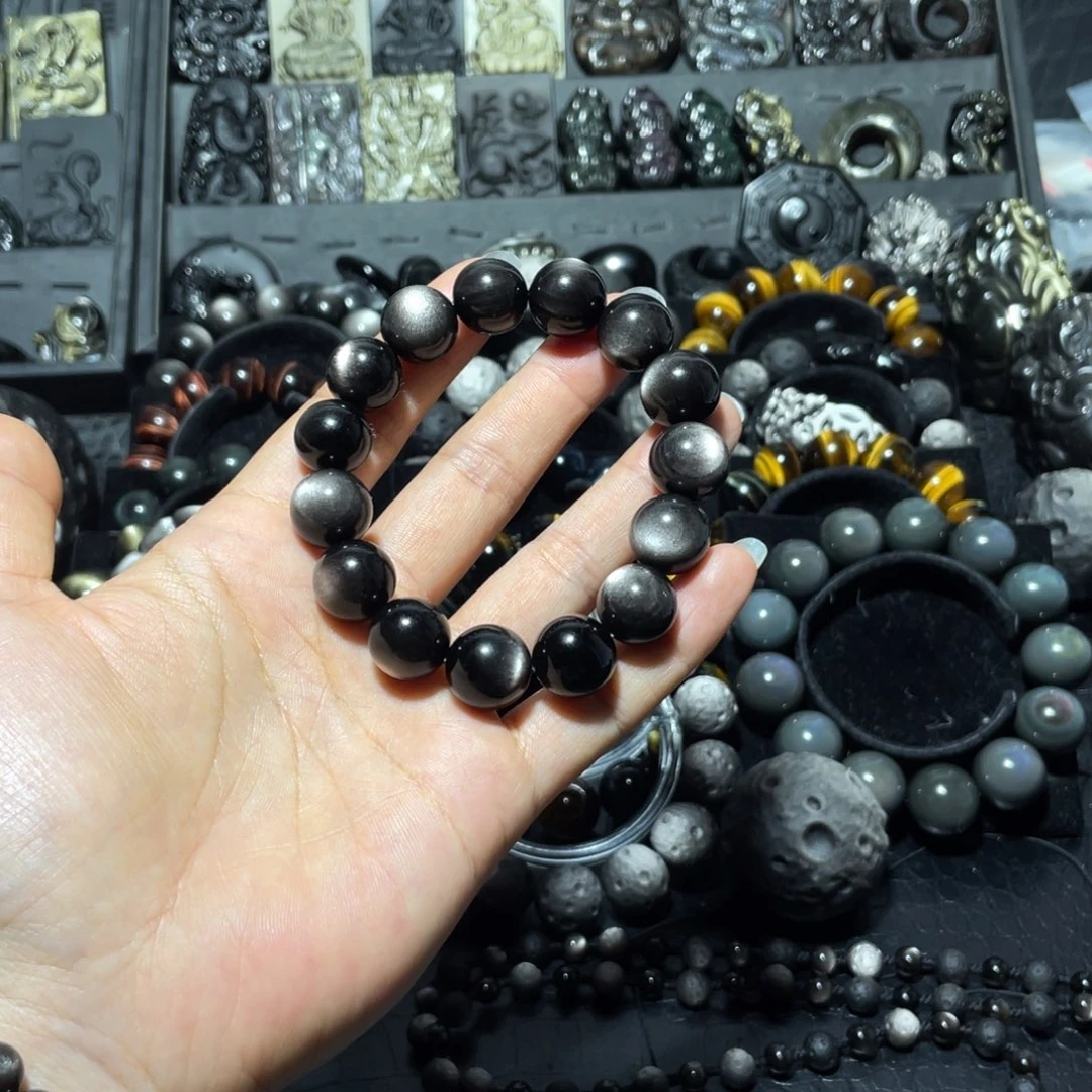 选***力黑曜岩未镶嵌珠宝奇石