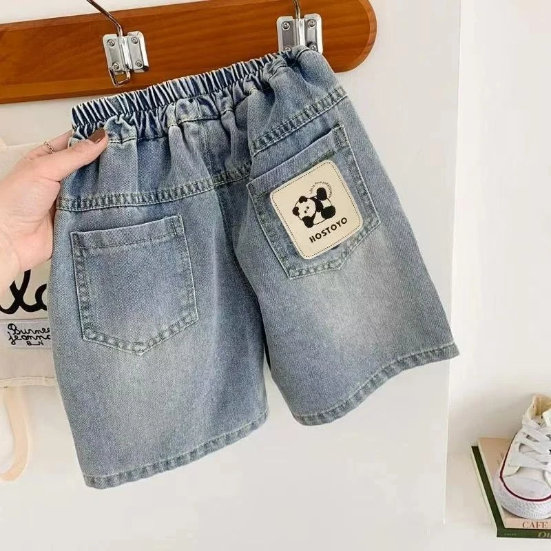 【软牛仔】2025夏季新款儿童牛仔短裤轻薄透气男童百搭韩版五分裤潮