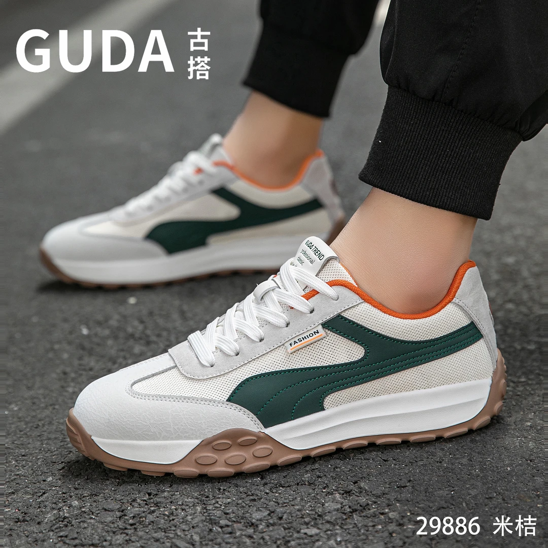 春夏季男士阿甘鞋网面超纤+皮时尚款透气专业潮牌上班男鞋网鞋