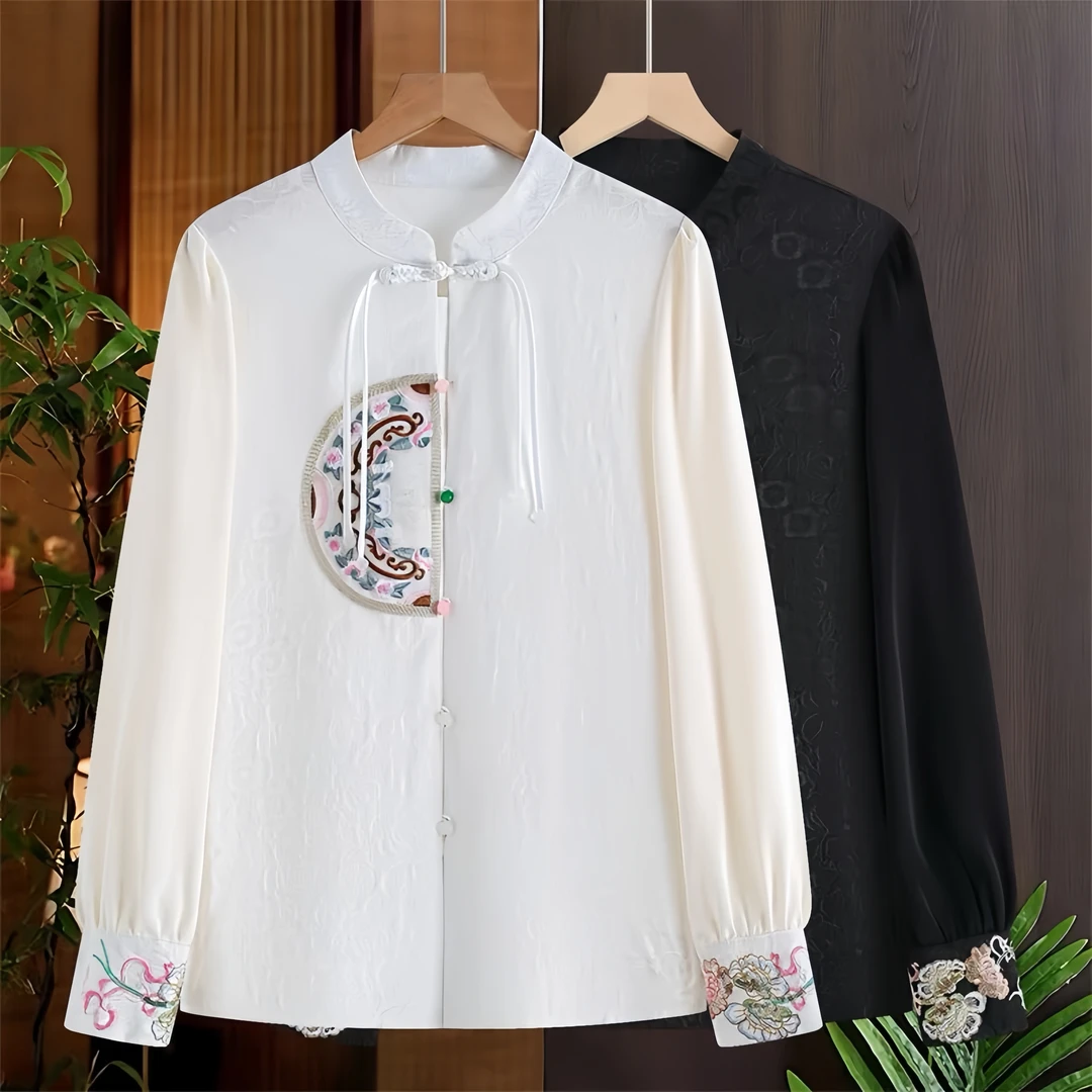 刺绣衬衫上衣中国风绣花