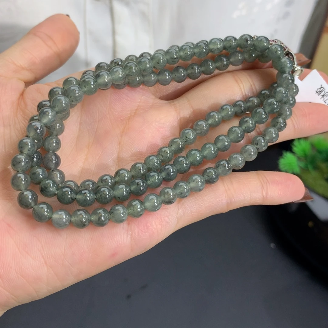 未镶嵌手串翡翠卡5.6冰胶乌鸡项链