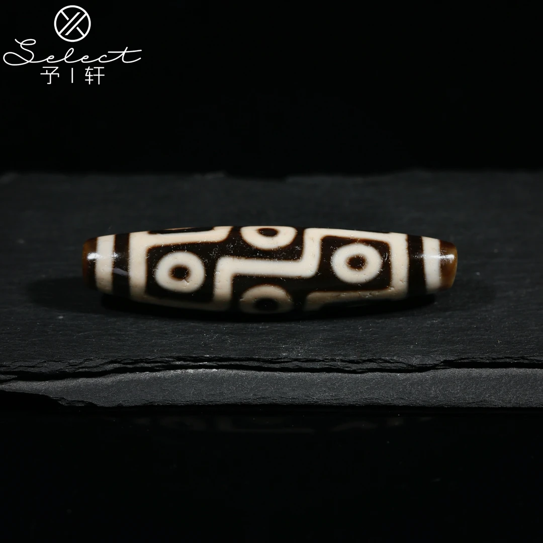 予轩出品；精品行运任晓攀老超顶料爆砂折线九眼59.3*14mm天珠吊坠