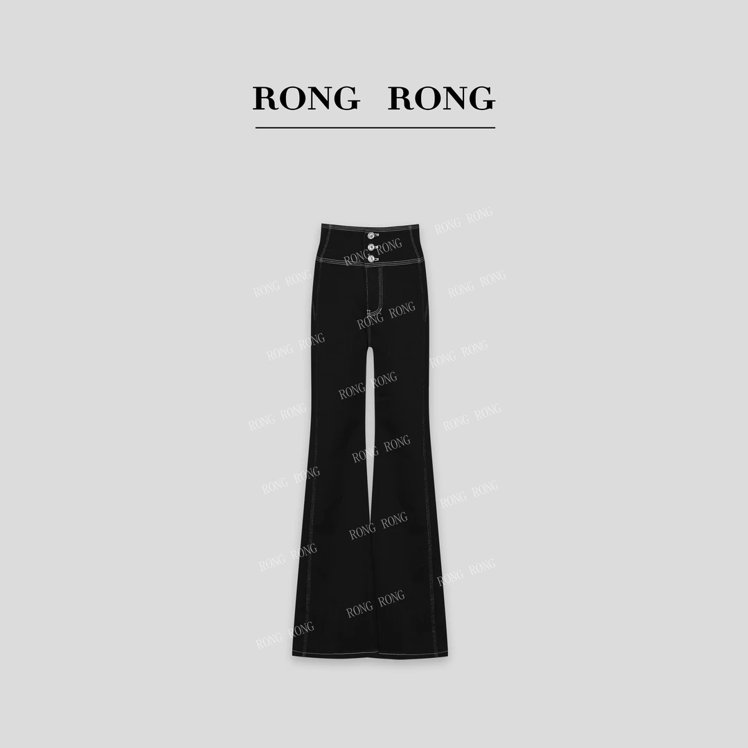 溶溶【超模日记】RONGRONG 高腰显瘦提臀弹力喇叭裤裤子RR20243621