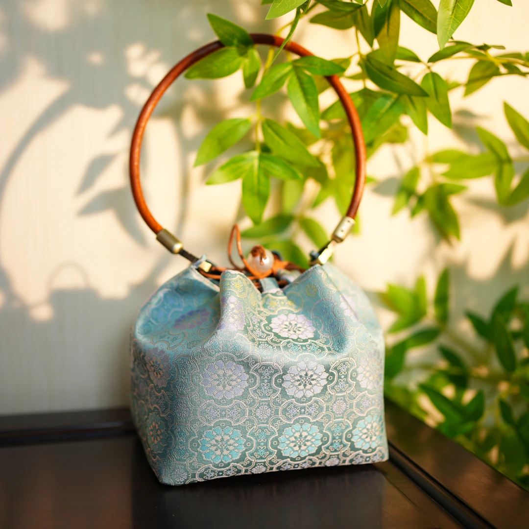 【SJK如意定胜纹茶包】非遗宋锦面料尺寸15*16cm日常国风百搭款