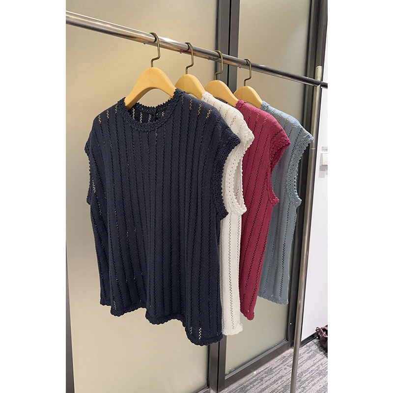 原厂孤品特价清！拍完则无！45家手工镂空无袖针织衫C361