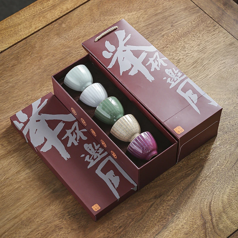 茶瓷五大名窑茶杯礼盒装