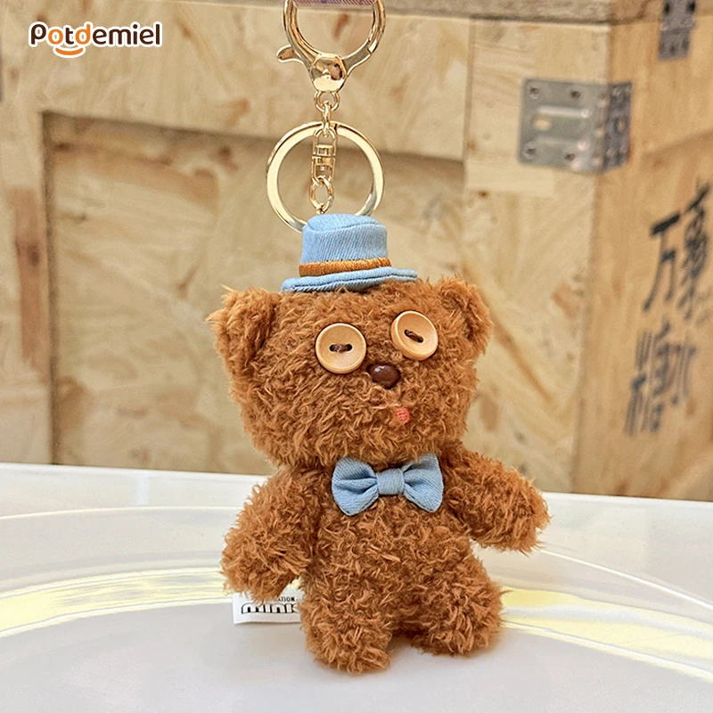 potdemiel环球正版小黄人系列绅士Tim熊毛绒挂件