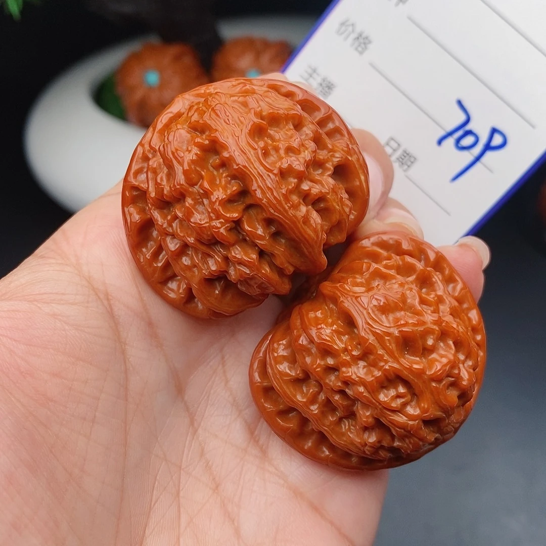 文玩核桃把件4.0球白709