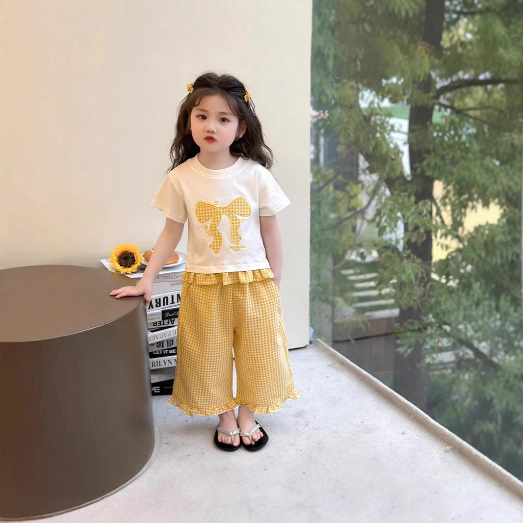女童短袖套装2025夏季新款洋气时髦小童夏装宝宝公主上衣套装现货