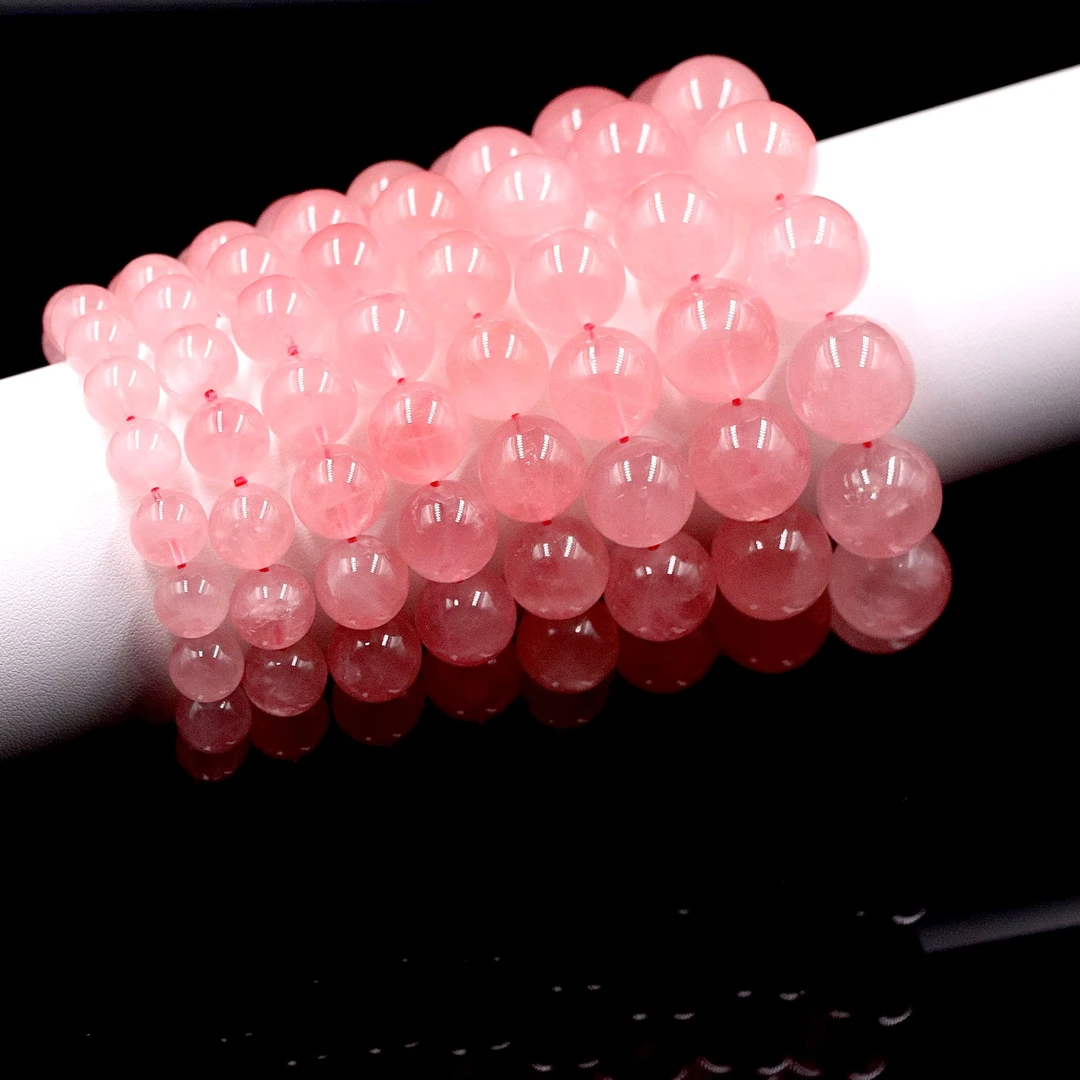 纯老矿天然高色芙蓉粉水晶手串E3349-尺寸可选-多样性发一