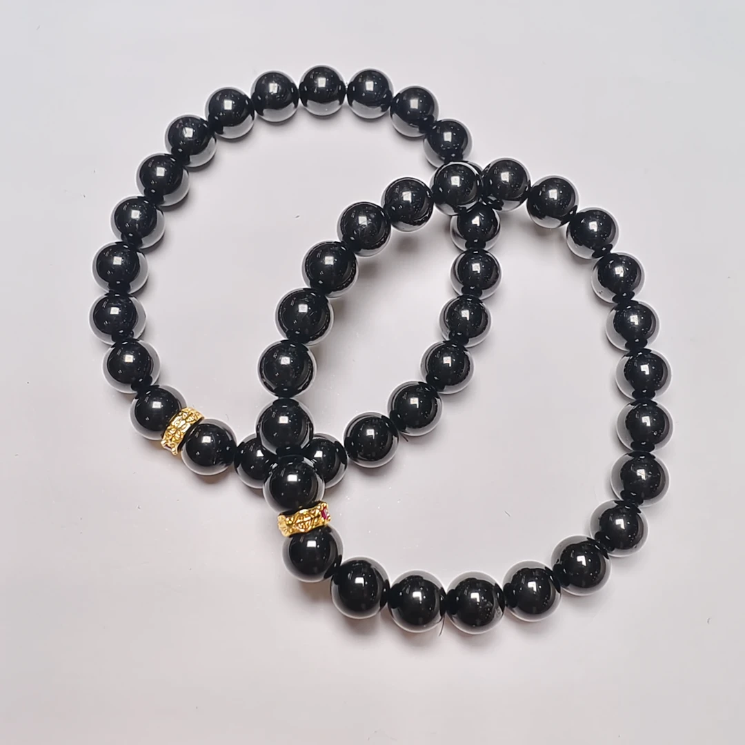 8+黑碧玺手串 多样性发一件 N030110