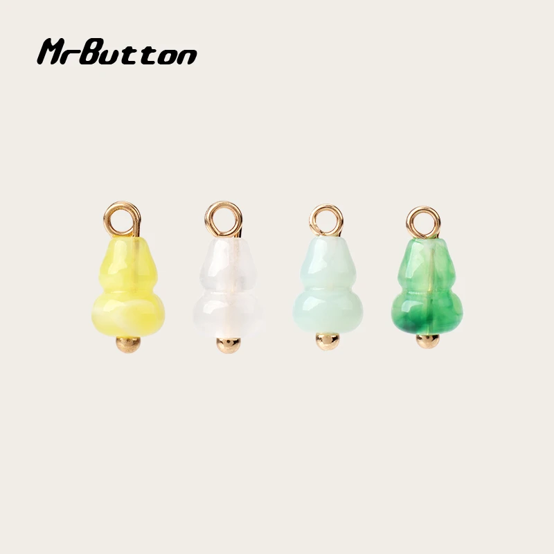 MR BUTTON 细小葫芦扣圆形中式仿玉石吊坠配饰新中式汉服旗袍扣子