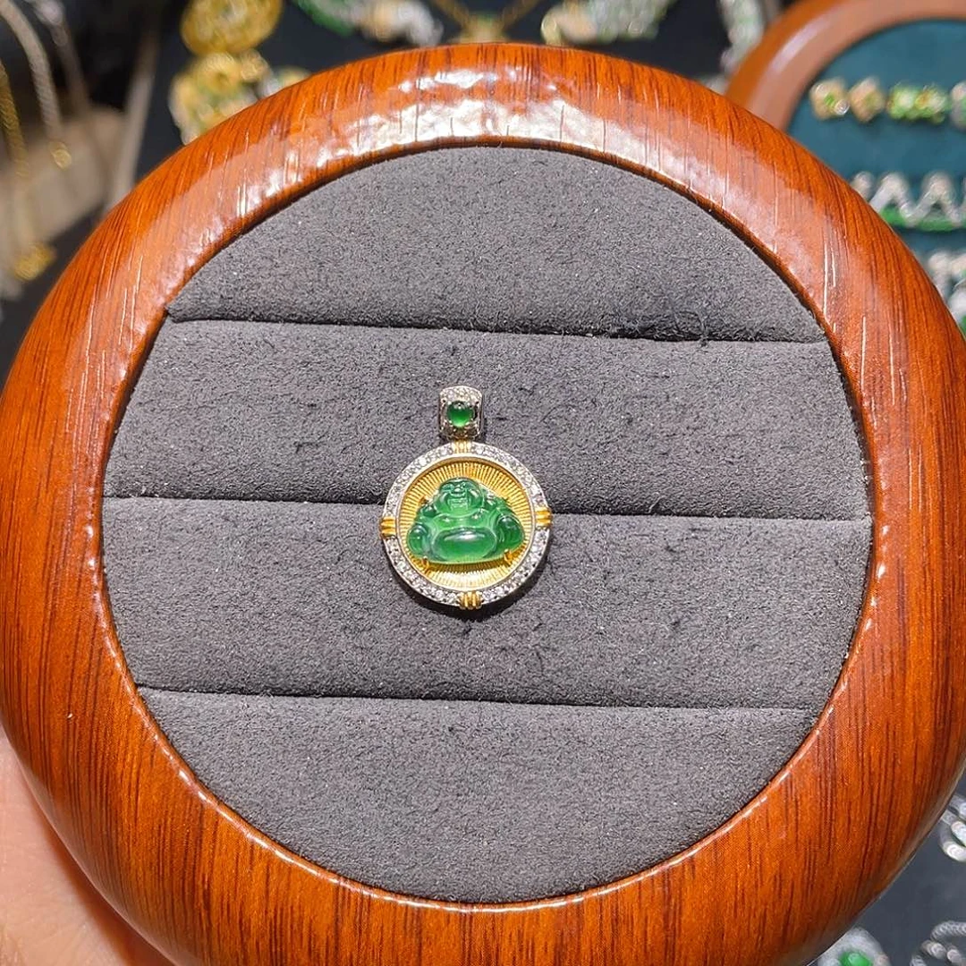 翡翠银S925镶嵌吊坠(不含链)