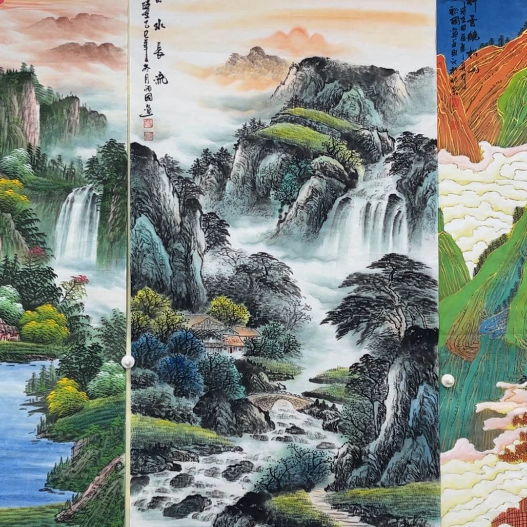 四尺山水水墨丹青画