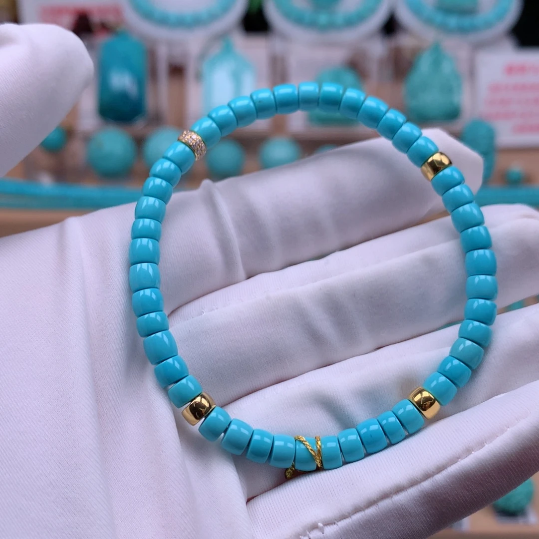 绿松石18K金镶嵌珠宝奇石