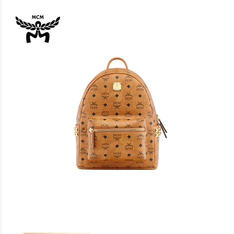 MCM Stark Visetos 经典印花双肩背包侧饰铆钉女士MMKEAVE15CO001