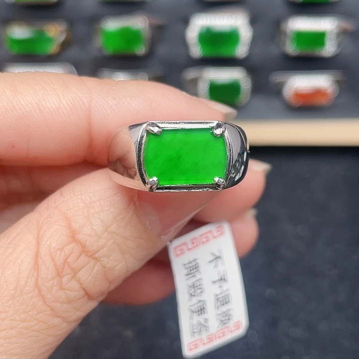 翡翠戒指银S925镶嵌没有运费险编号3020