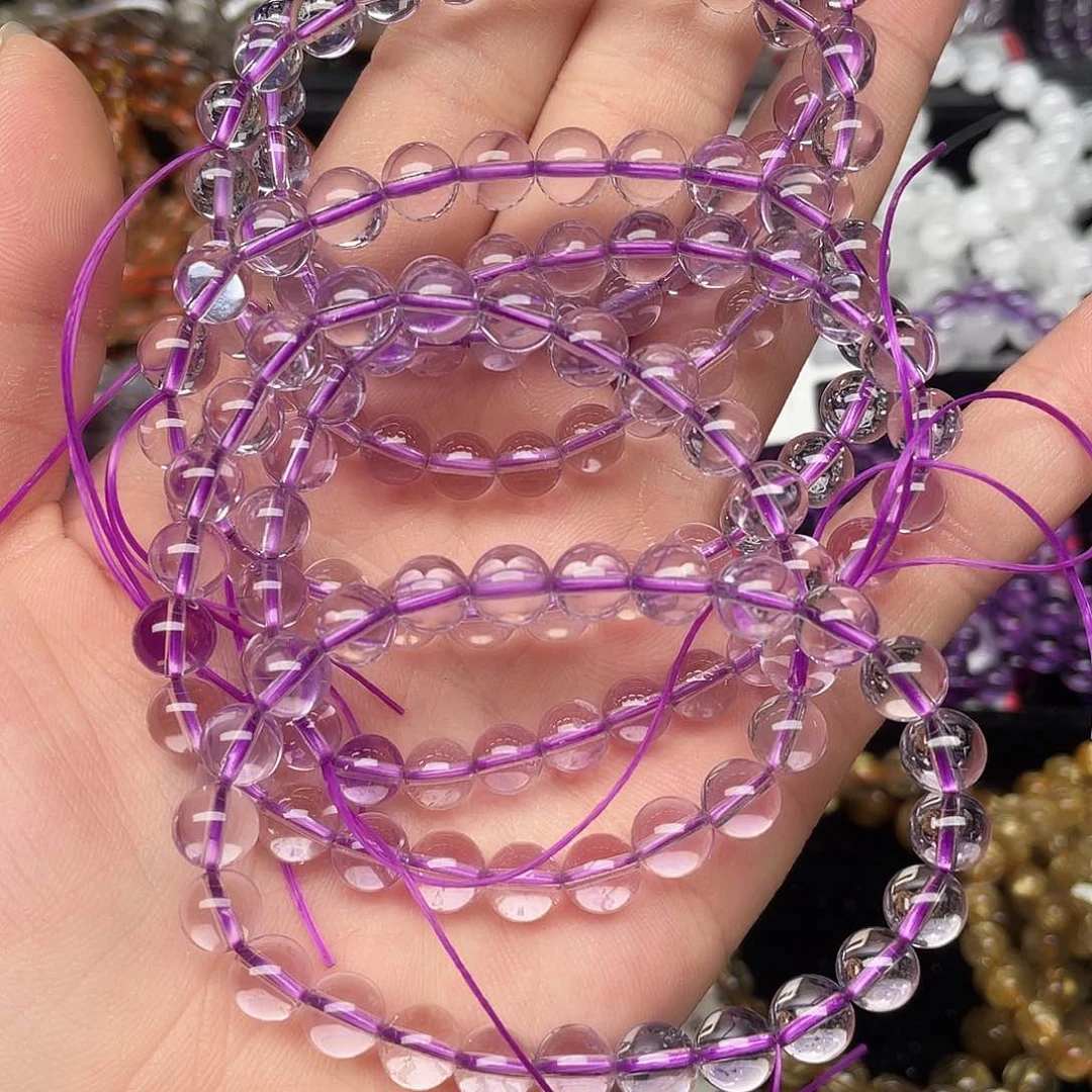 水晶手链未镶嵌玻利维亚紫水晶8+多样性发其一