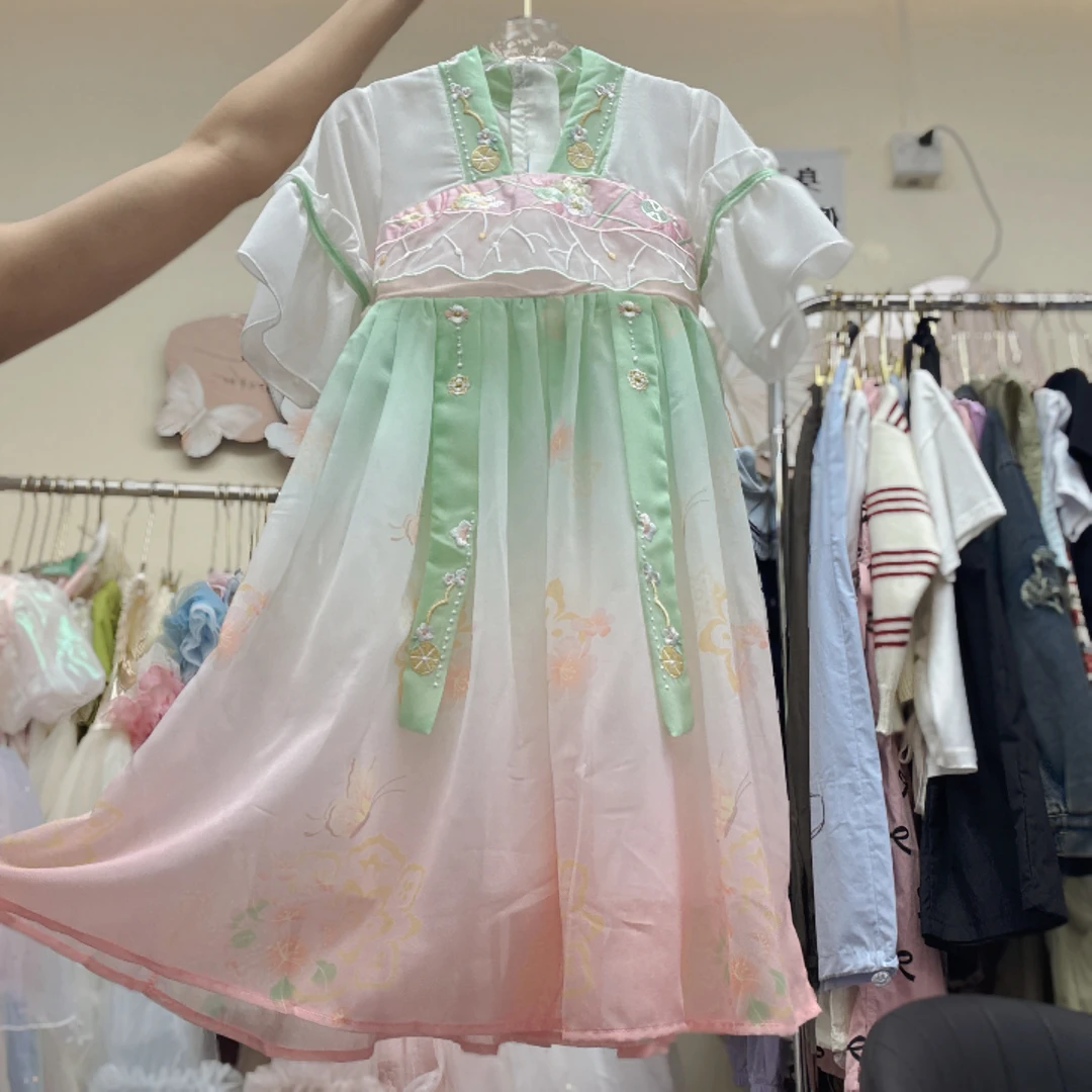 353哈哈家 女童夏季超仙古风洋气汉服连衣裙