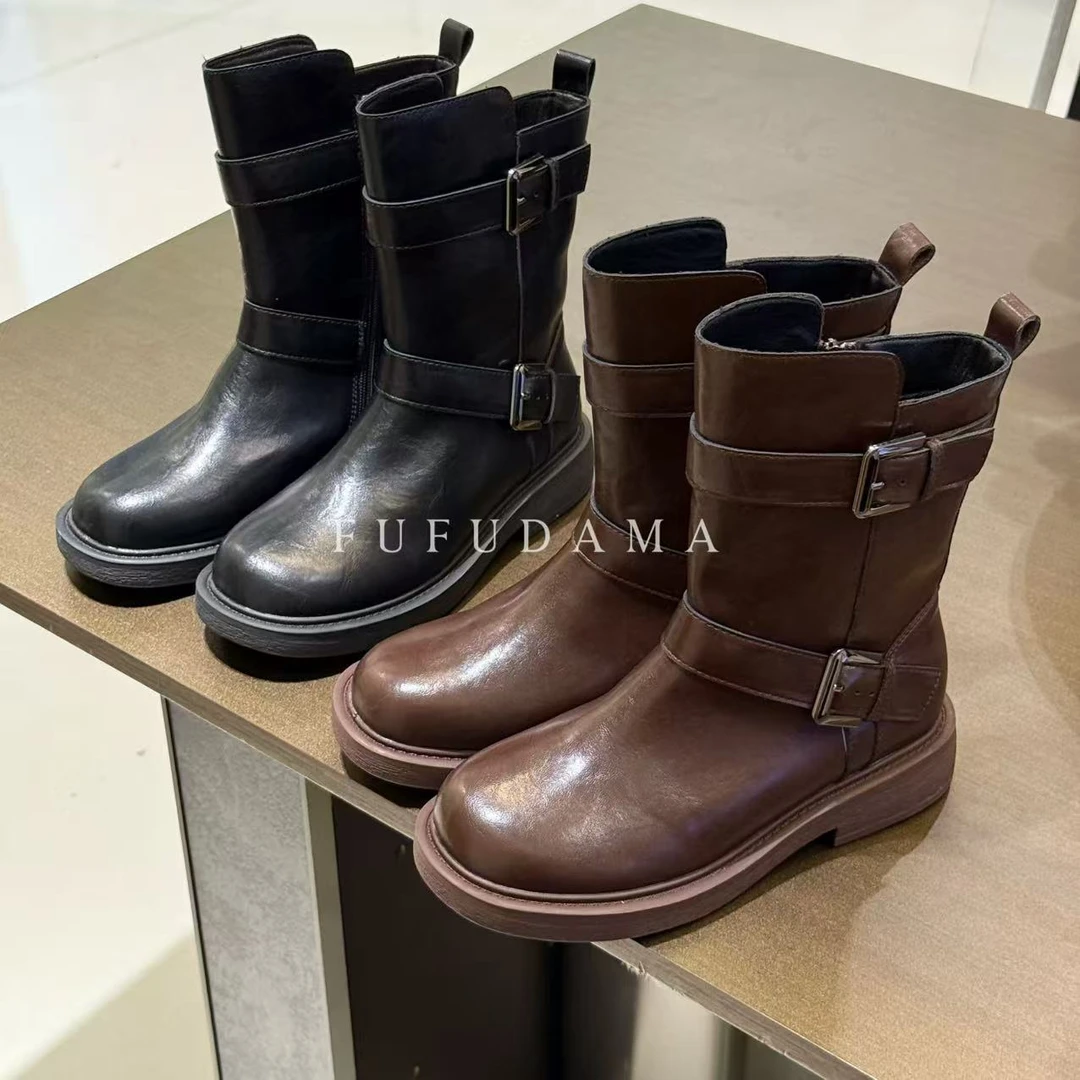 【胖福福大码女鞋】秋季新款爆款休闲风百搭软底气质短靴