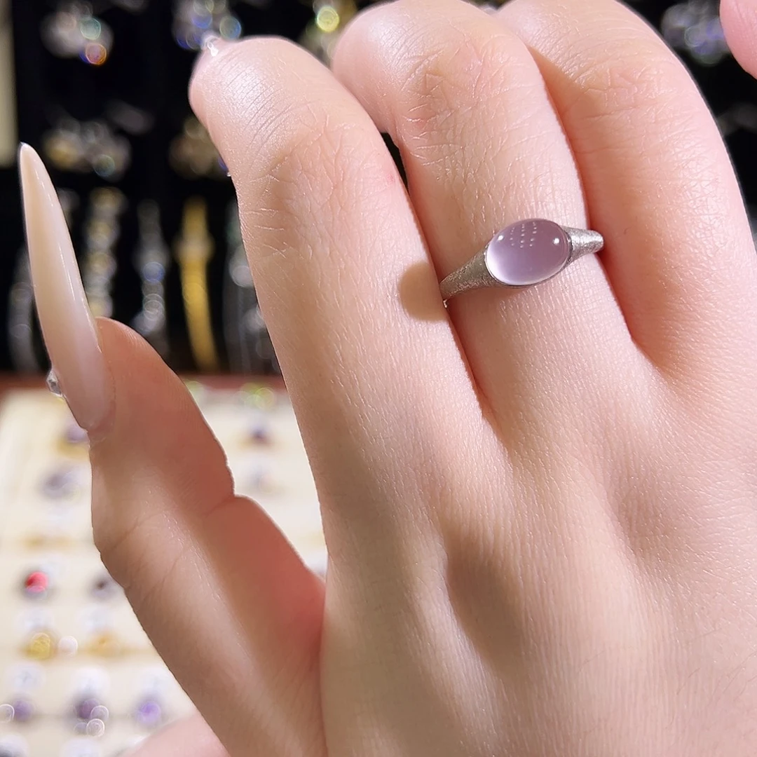 眯***眯萤石银S925镶嵌戒指