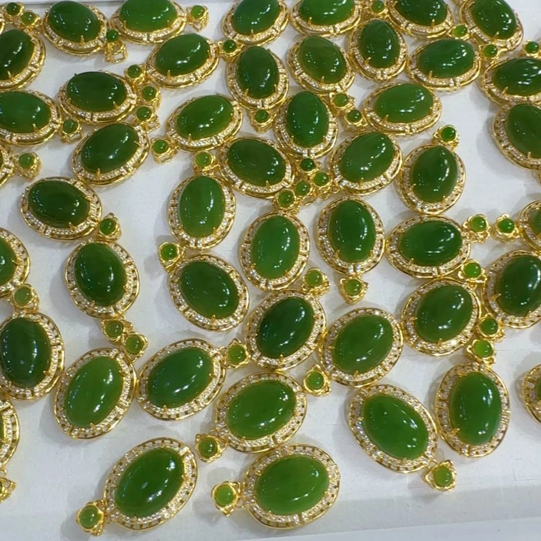 和田玉银S925镶嵌颈饰多样性发货 拍一发一