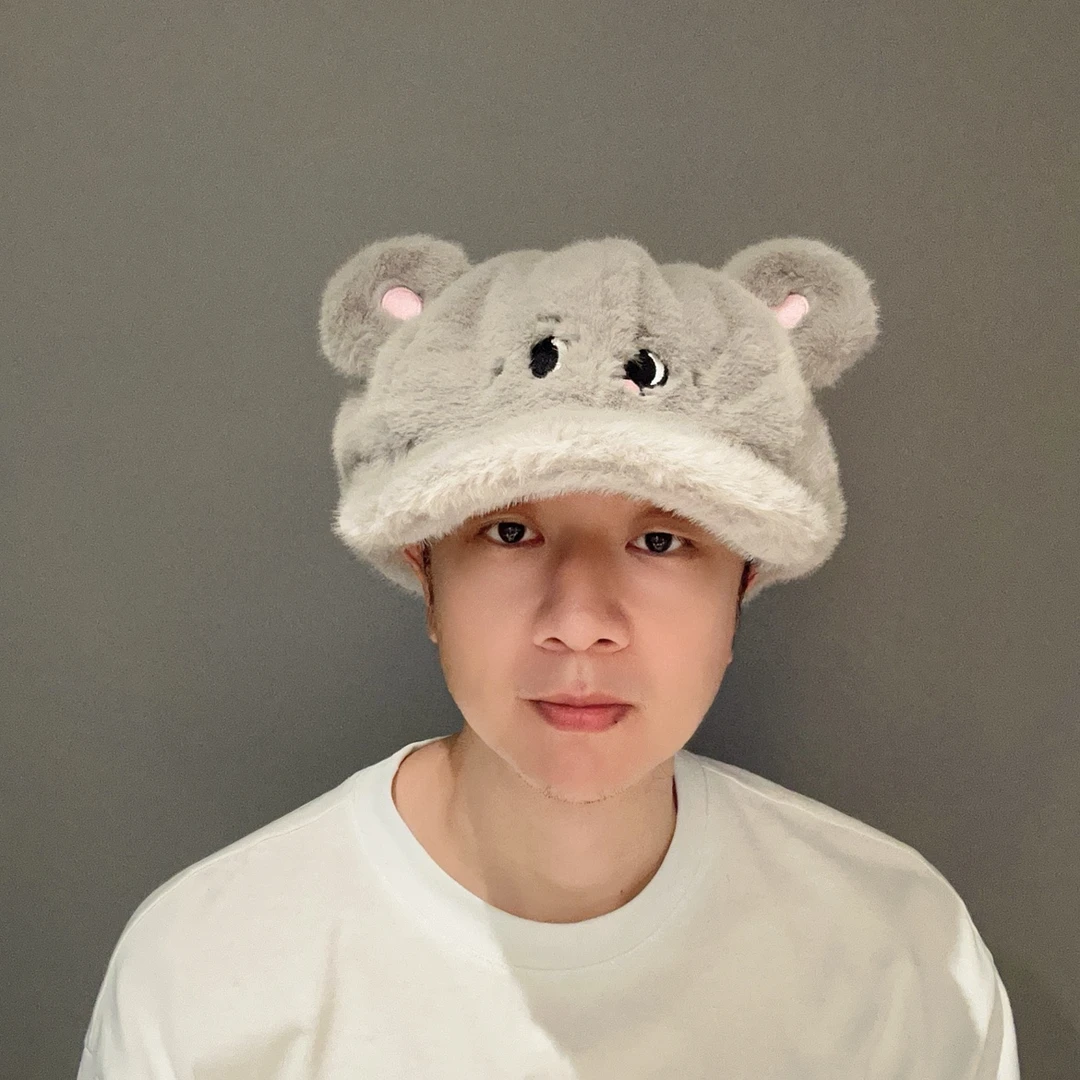 MZ0061秋冬软妹毛绒可爱加绒加厚鸭舌帽时尚保暖帽显脸小帽子女