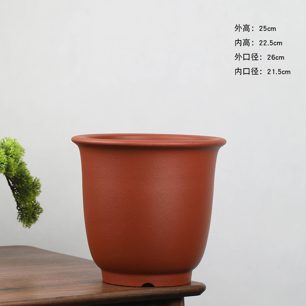 韩永刚原矿高温紫砂红降坡大金钟爆棚蕙兰君子兰室内造景摆件花盆