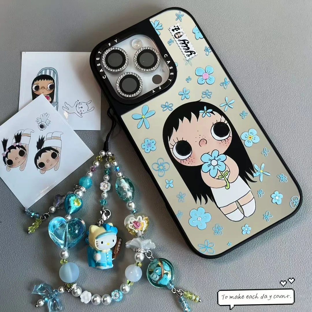 CASETi镜面蓝色小玉女孩适用16promax手机壳iPhone15可爱14卡通13
