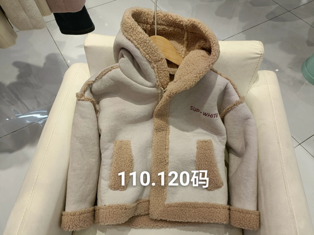 中性连帽羊羔毛外套冬季加厚休闲时尚短款机车服