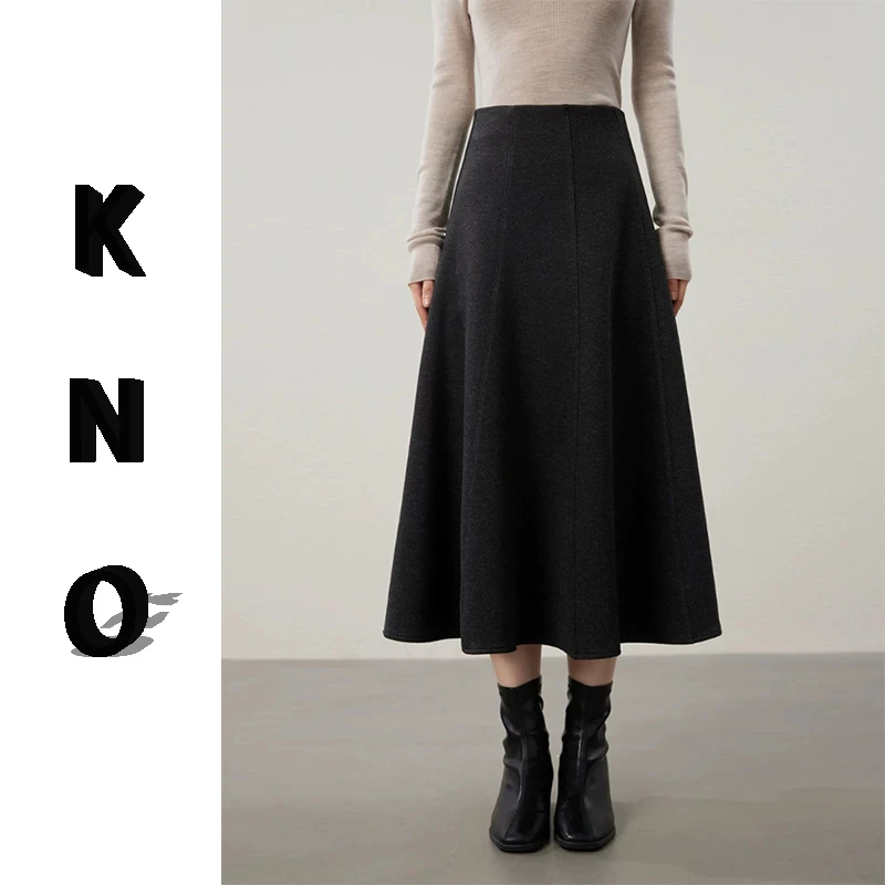 【KNO】冬季新款三色八片裙F393