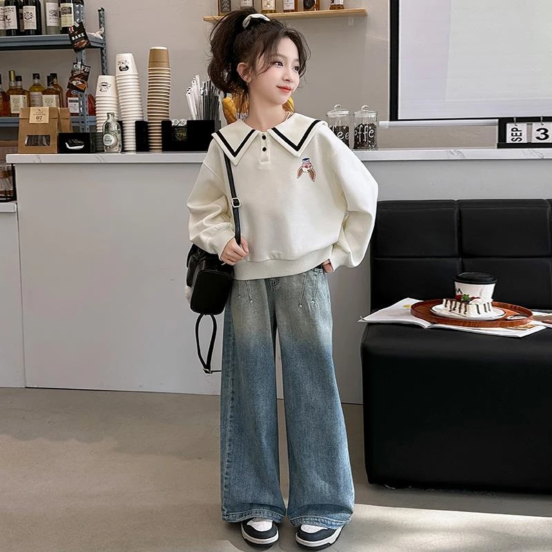 巴拉巴拉童装适用女童春装卫衣套装2025新款洋气儿童装大童女装春