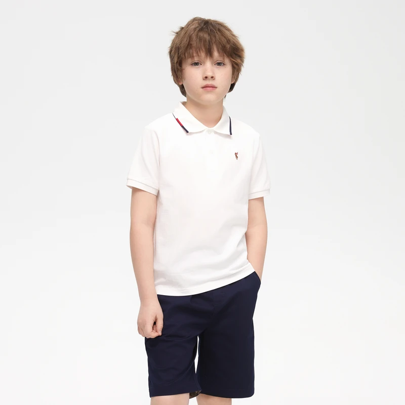 POLOWALK童装2025秋冬新品男童短袖抗菌凉感T恤B44W522F1546