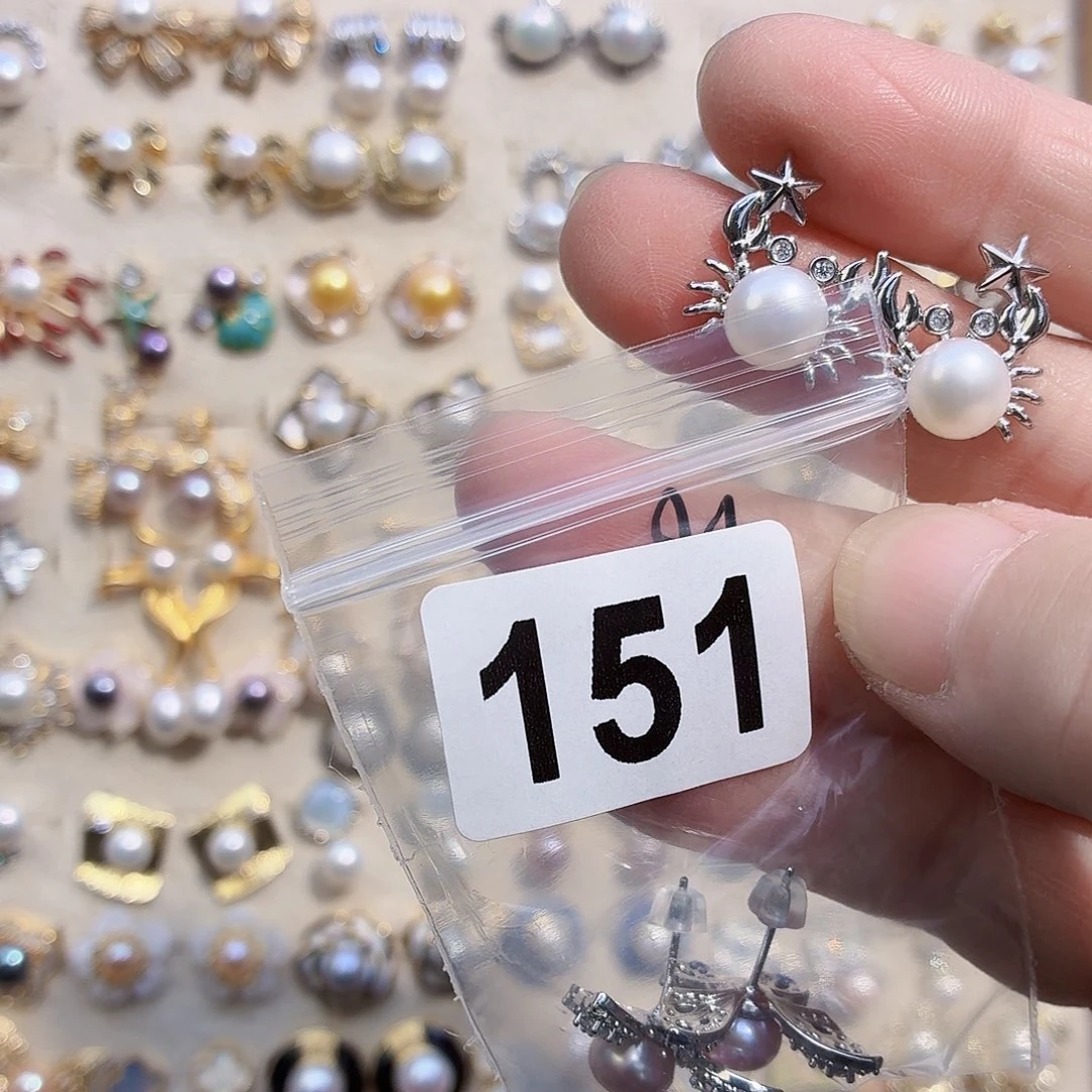 淡水珍珠耳饰合金