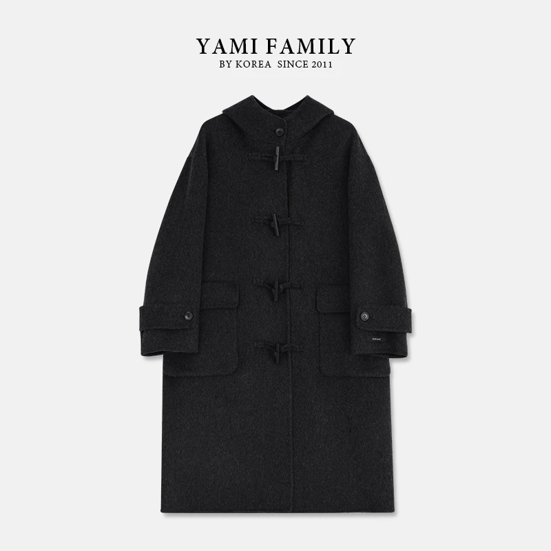 【鱼子酱】YM 588 女士长款时尚休闲中长款经典秋冬双面羊毛大衣