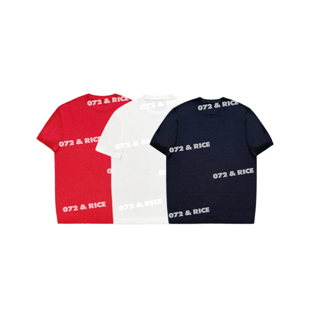 072 & RICE【大禾纸】夏季休闲圆领短袖针织衫 N-32TH861