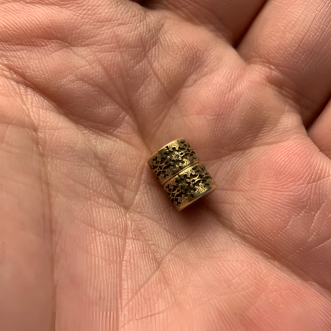 镀18K雕刻金色祥云文玩磁吸扣连接扣头手链隔珠一款多用线束配饰