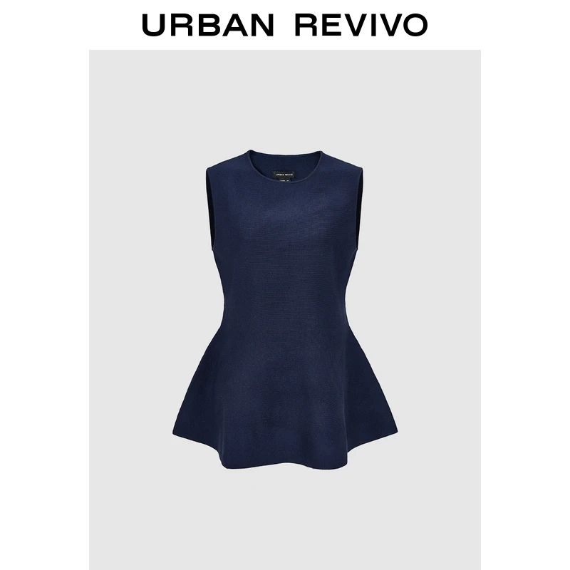 UR2025女季新款女装时尚休闲荷叶边无袖针织背心UIH950009