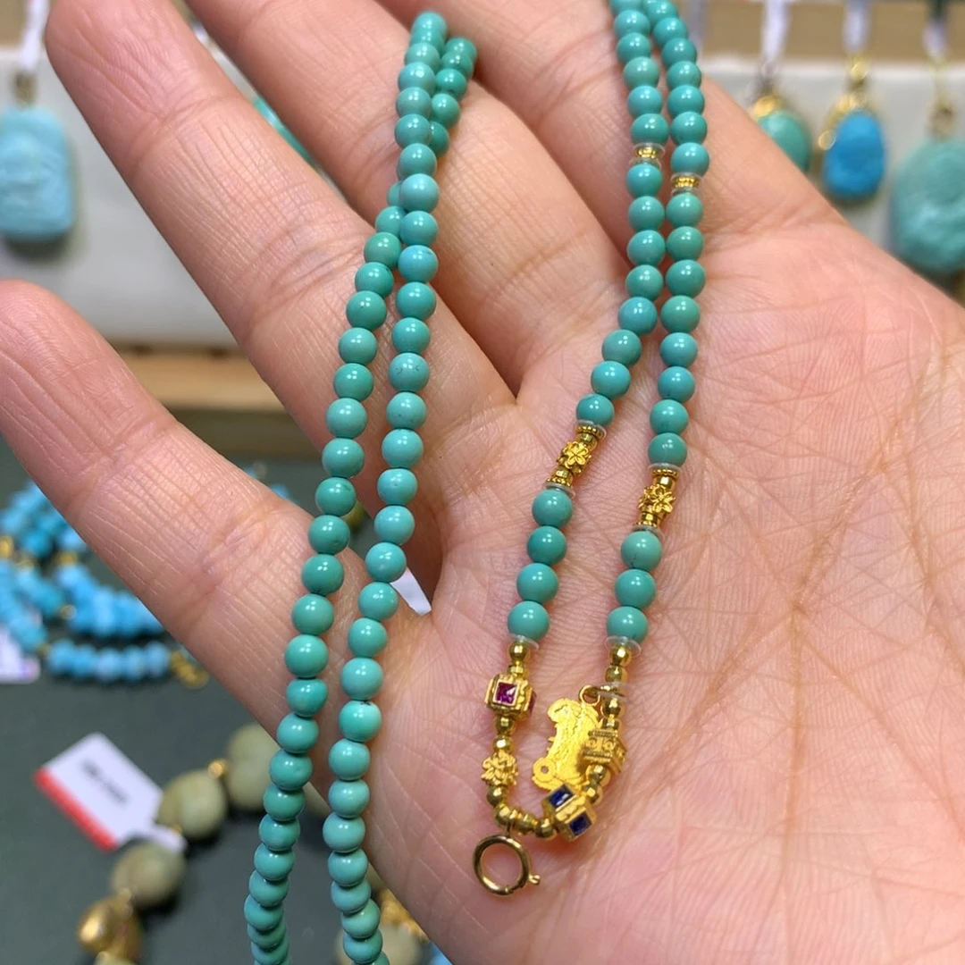 绿松石万能链18K金镶嵌