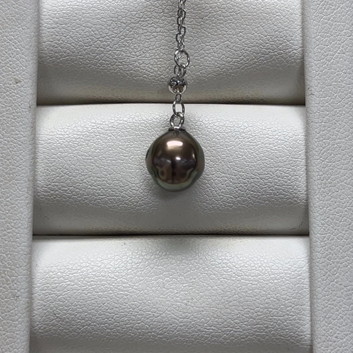 银S925镶嵌海水珍珠颈饰大溪地 8-9mm 5号