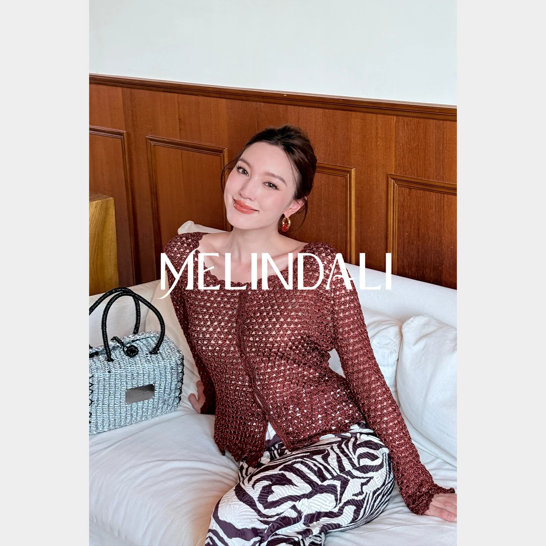 Melinda Li【红曜石】黑标手钩工坊匠人纯手钩高级感针织背心开衫