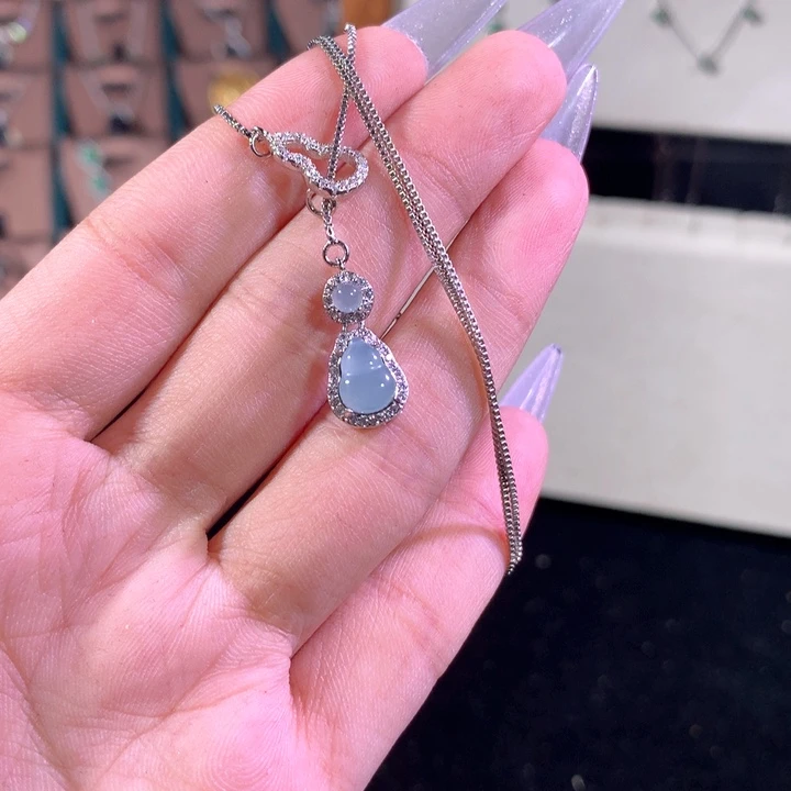 翡翠银S925镶嵌颈饰538蓝