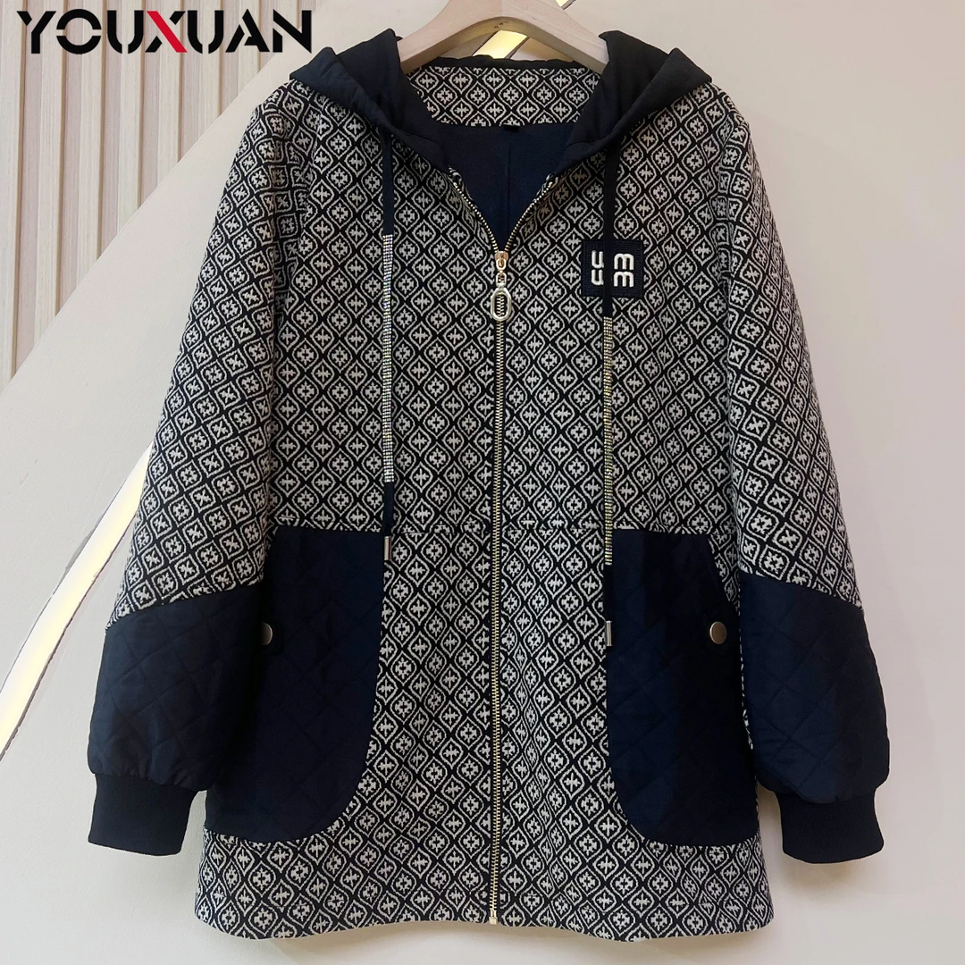 秋冬新品百搭韩版上衣时尚休闲宽松长袖连帽女士外套39087