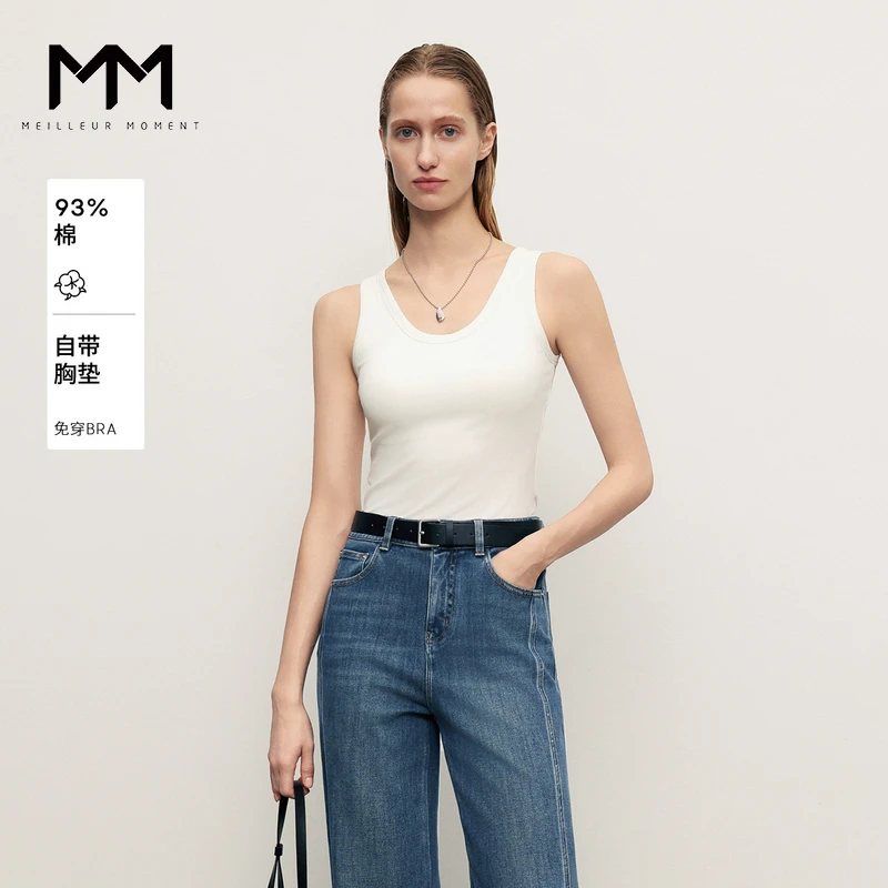 MM麦檬新款素色U领针织背心商场同款5G7102661Q