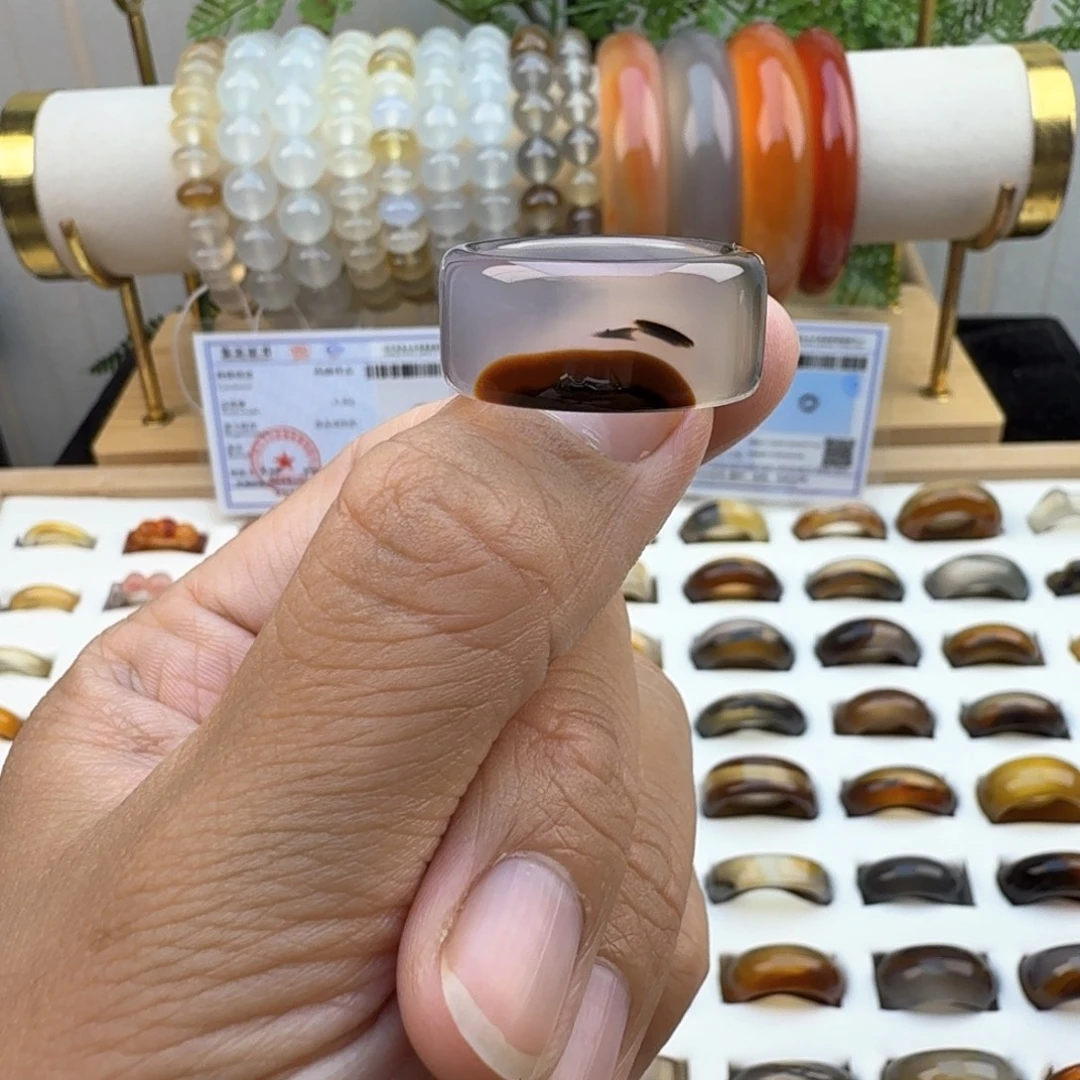 玛瑙/玉髓未镶嵌戒圈20圈